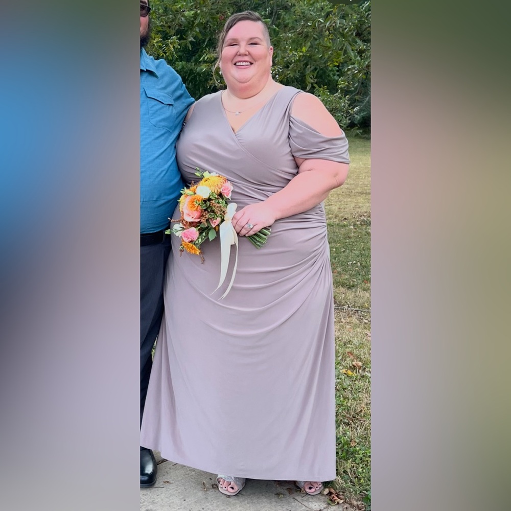 Elegant Taupe Women's Dress